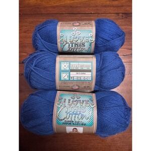 Hobby Lobby I Love This Cotton Yarn Royal Blue 104 Lot of 3 Skeins 540 Yds Total
